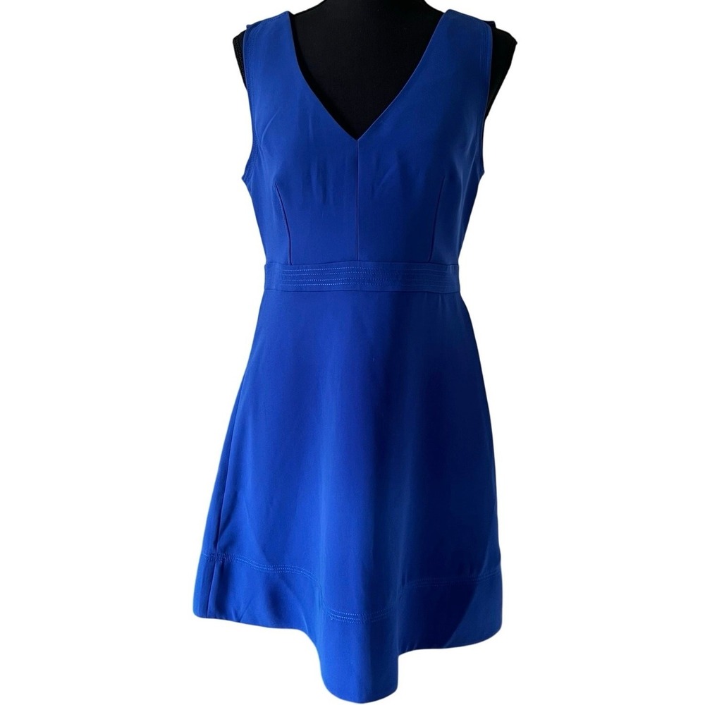 J.Crew‎ Womens Royal Blue V-Neck Sleeveless Fit & Flare Dress E0068 Size 8 NWT